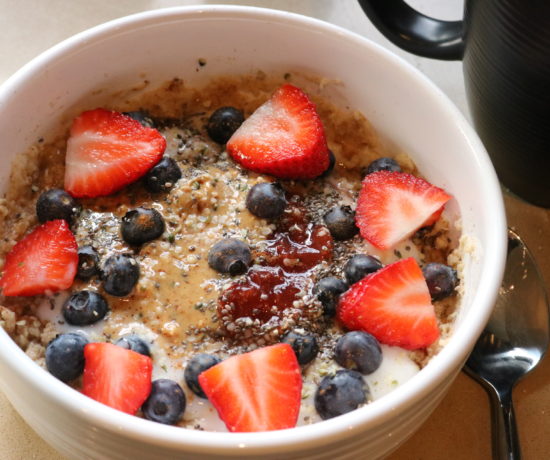 peanut butter and jam oatmeal
