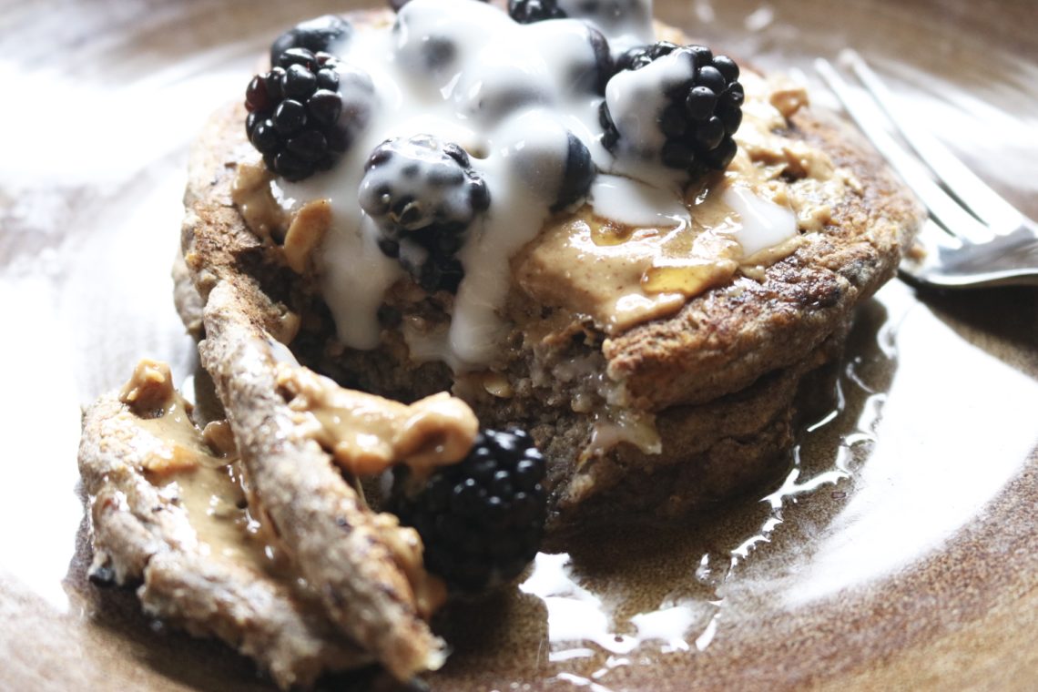 Vegan Blueberry Banana Buckwheat Pancakes