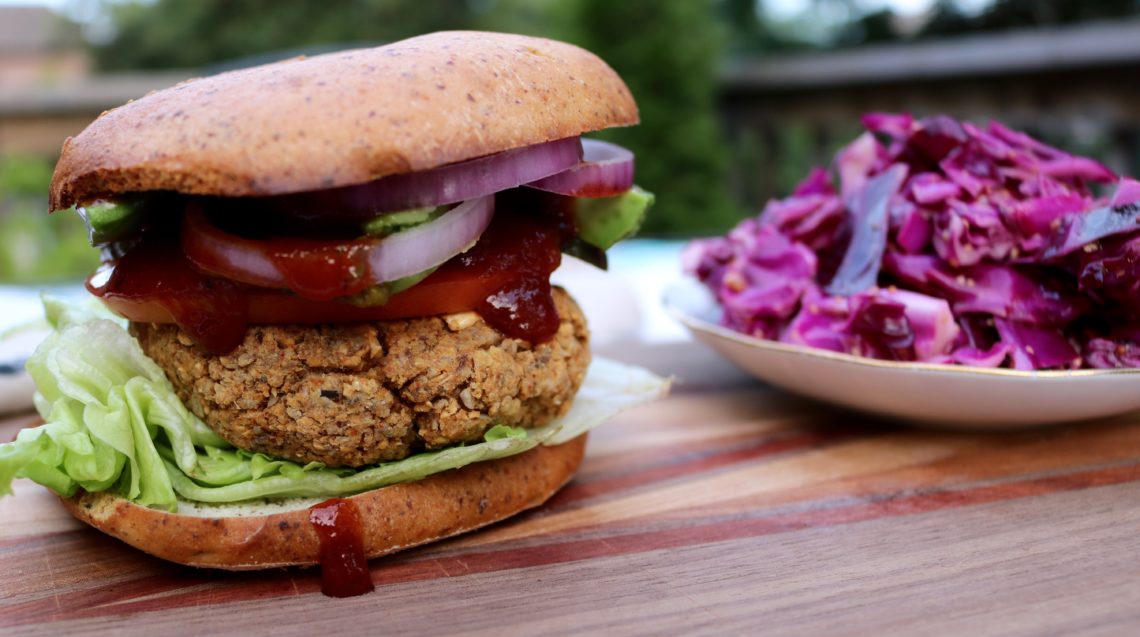 The best chickpea veggie burger recipe. Vegan and gluten free. It's healthy and easy to make in under 30 minutes. Made with chickpeas and chia seeds