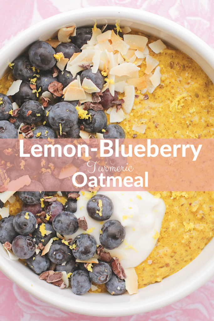Lemon-Blueberry Turmeric Oatmeal - Turmeric Oatmeal has so many health benefits. But if you've ever tried "sneaking" it in to your favourite foods, you will find it is a pretty hard spice to hide... So today's recipe will show you how to hide that bitter taste and why you might want to start adding Turmeric to your diet today!