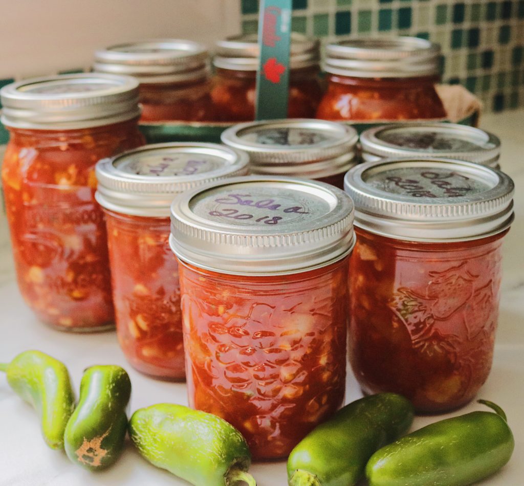 Easy homemade salsa made from fresh tomatoes, corn and herbs.
