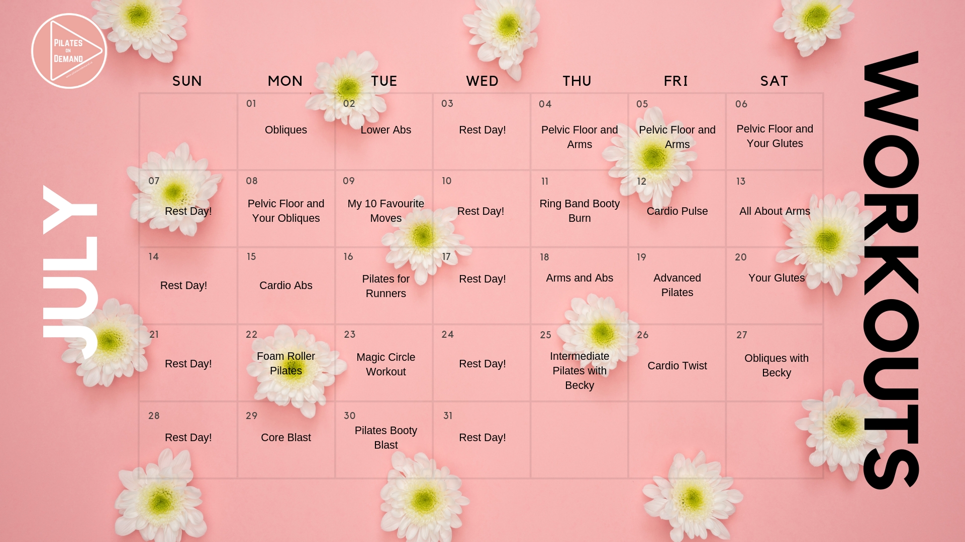 July Workout Calendar